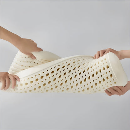 Bomullstrekk til Naturlatexhodepute – Ergonomisk Nakkepute | Pustende og Perfekt for Side- og Ryggsovende