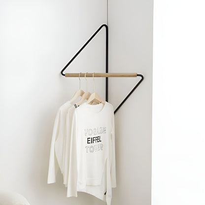 Firkantet Veggkrok I Tre Og Metall – Minimalistisk Klesstativ I Designerstil