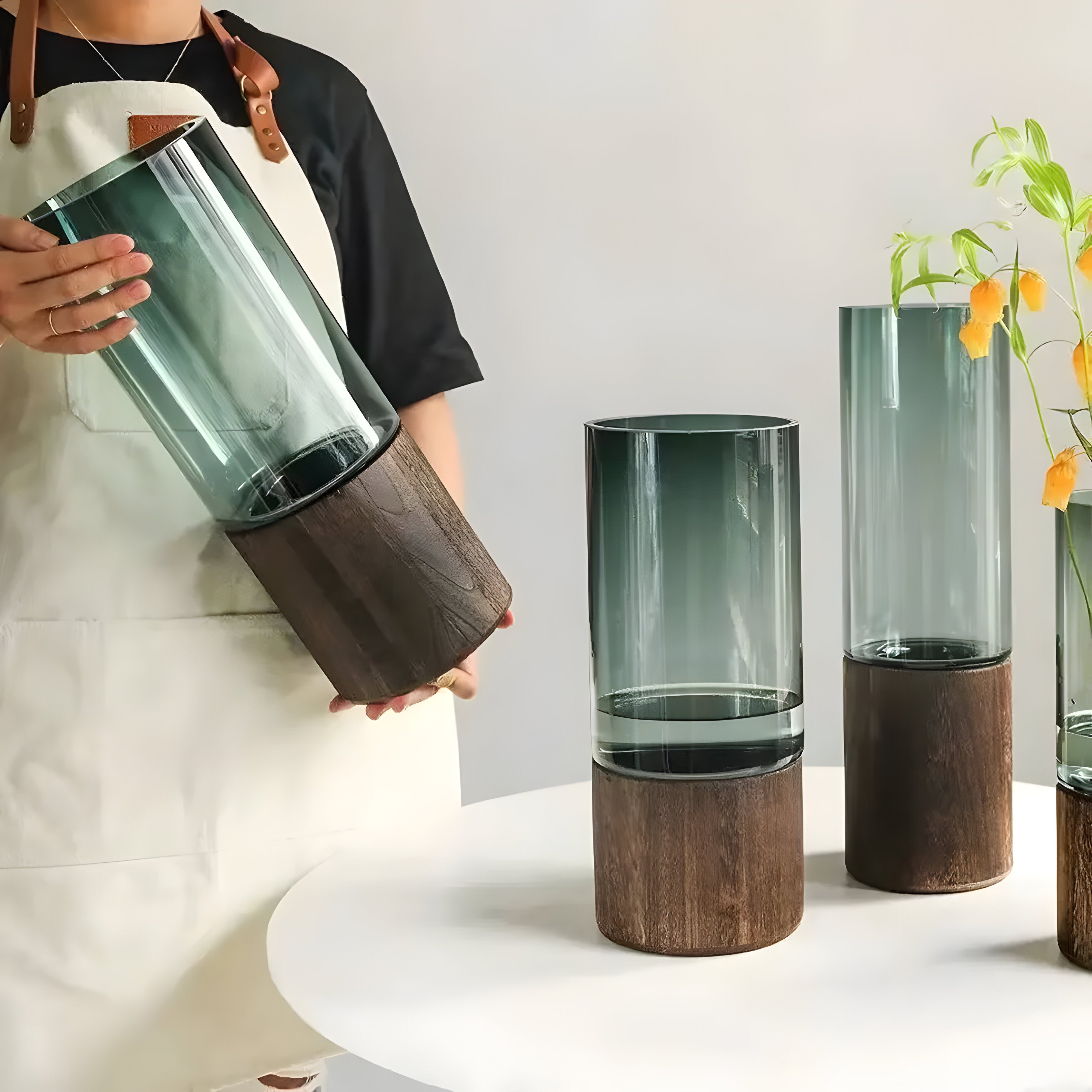 Derska - Hydroponisk Vase I Tre Og Glass
