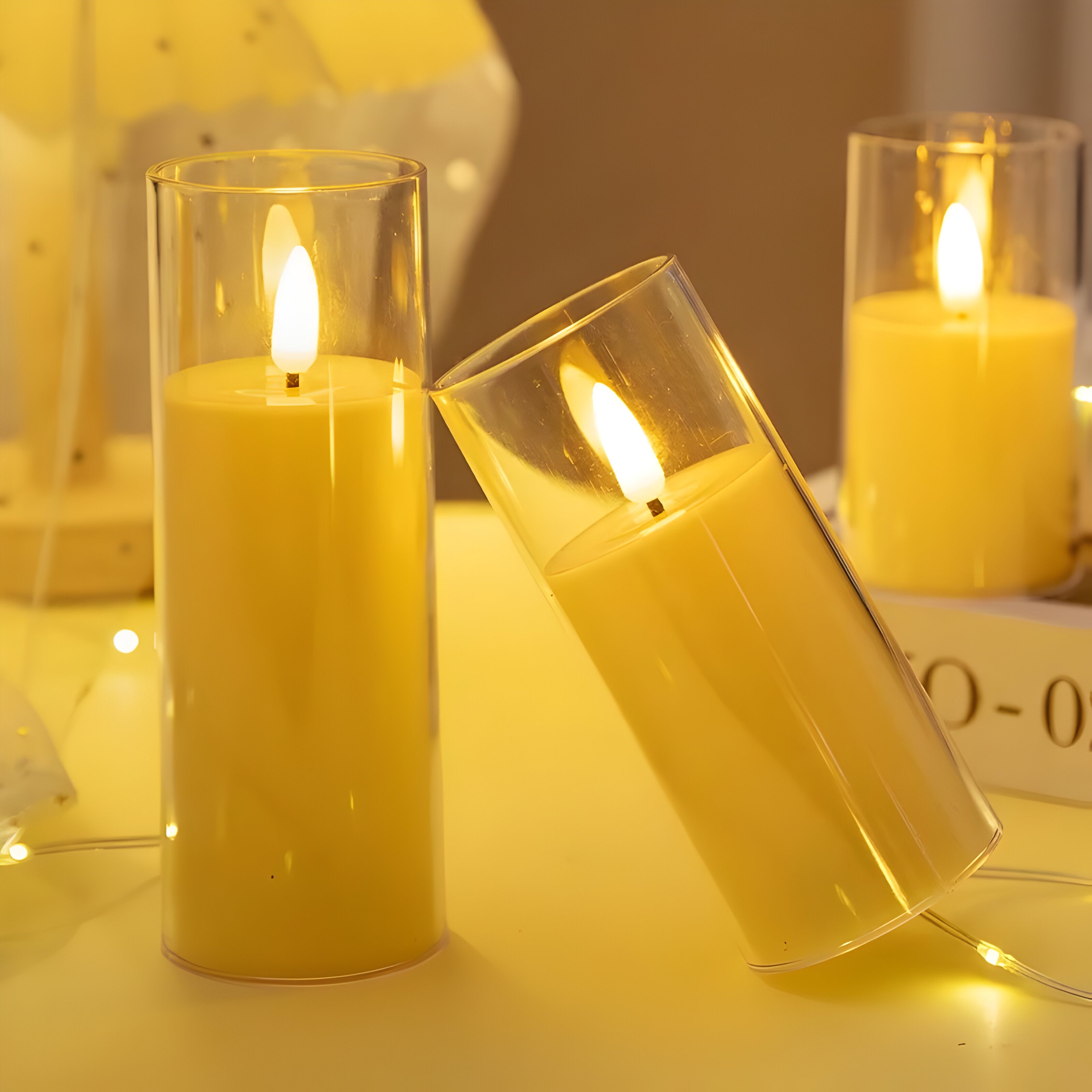 Led Stearinlyslampe - Minimalistisk, Flammelampe I Akryldekorasjon For Hjemmet