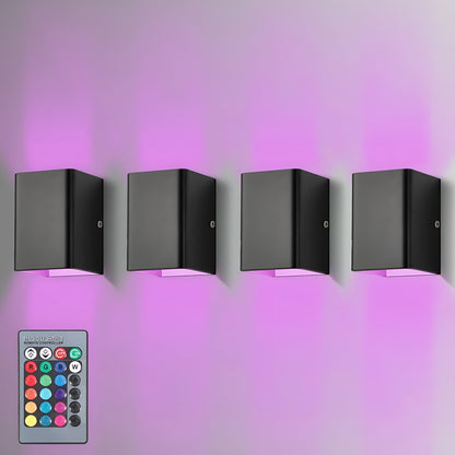 Led-vegglampe Med Rgb-lys – Stemningsfull Opp-ned Veggbelysning Med Fjernkontroll