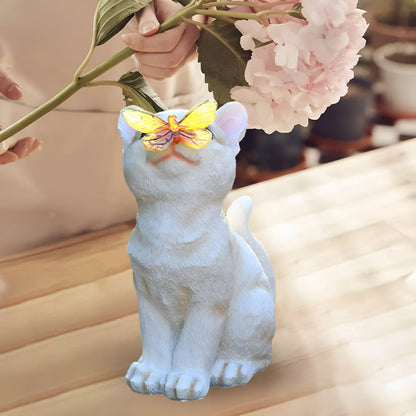 Dyssa - Solcelledrevet Led Hagefigur I Kattedesign