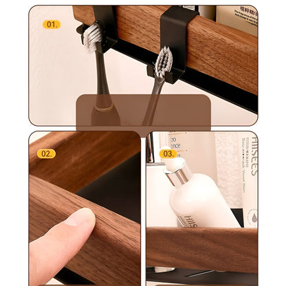 Rustikt Vegghylle i Tre – Dekorativ og Stabil | Med Solid Metallramme