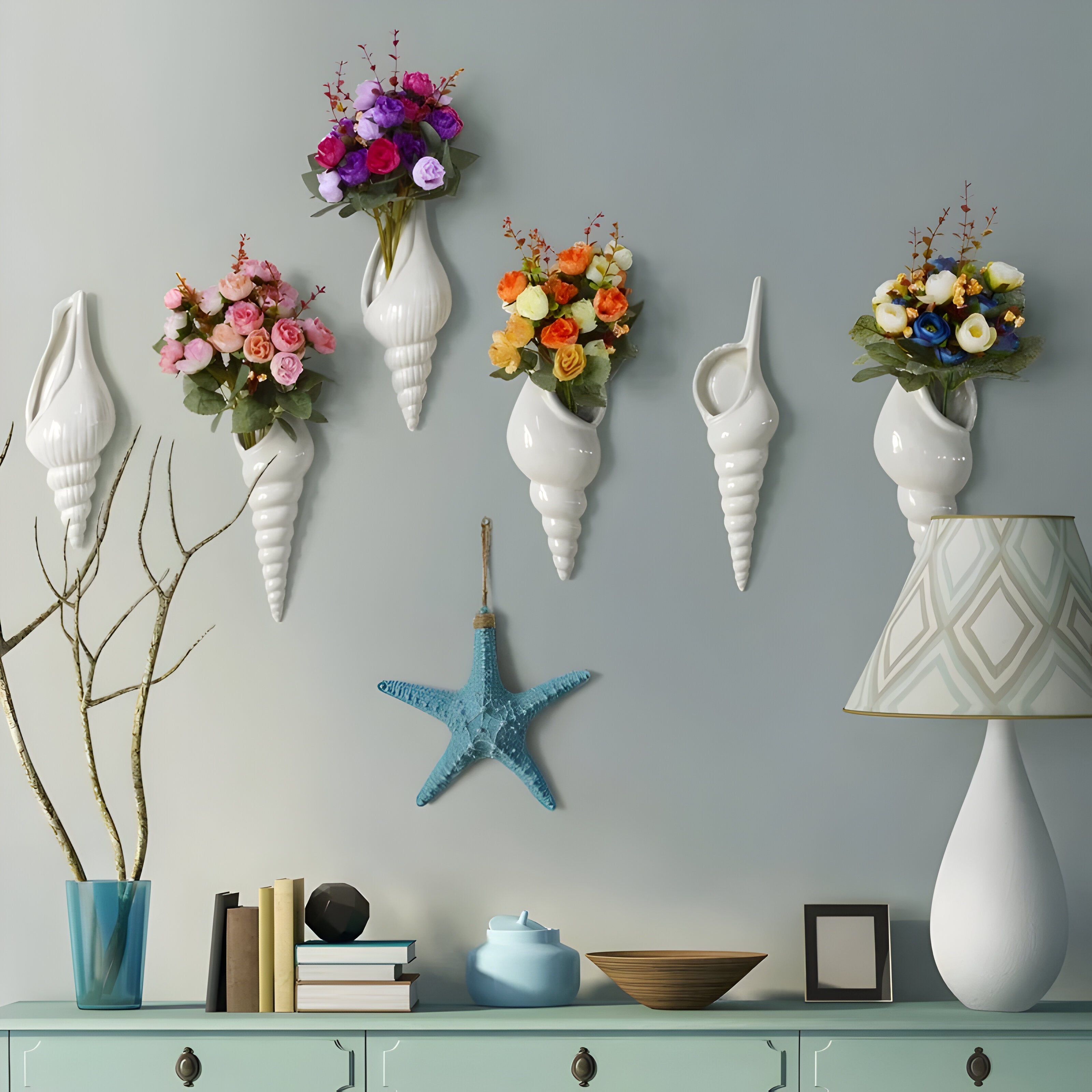 Bilde av Cedrin - Moderne Hvit Keramisk Skjell Blomster Vasen fra Velisse