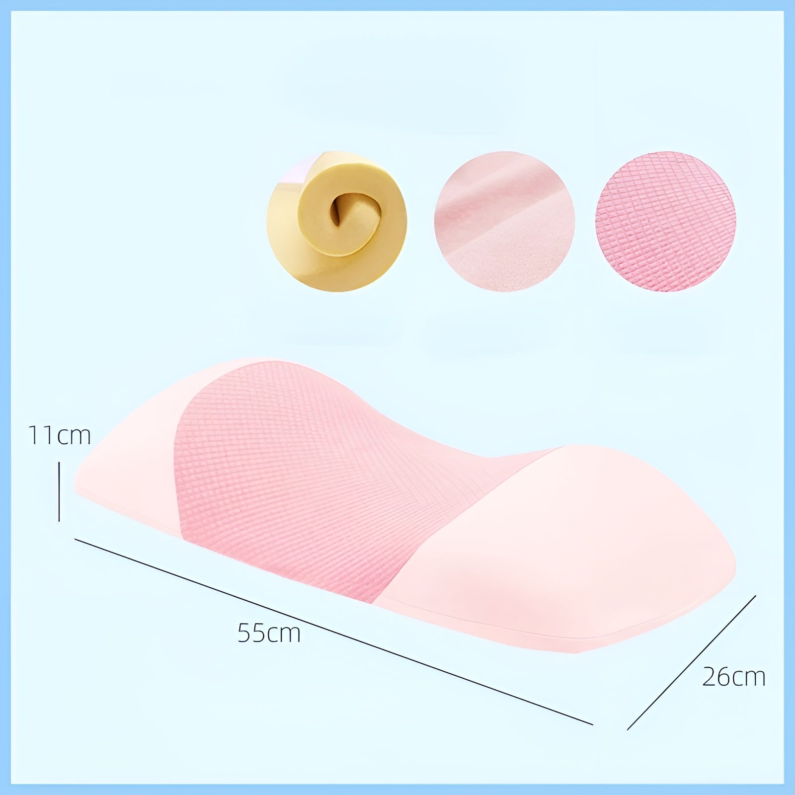 Lendenstützkissen zum Schlafen – Ergonomischer Memory-Schaum für Rücken & Hüfte | Perfekt für Rückenlage - 55X26X11CM