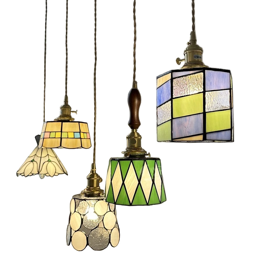 Europeisk Vintage Pendellampe – Stilig LED-pendellampe i tre og kobber | Med glasskuppel i design for stue og spisestue