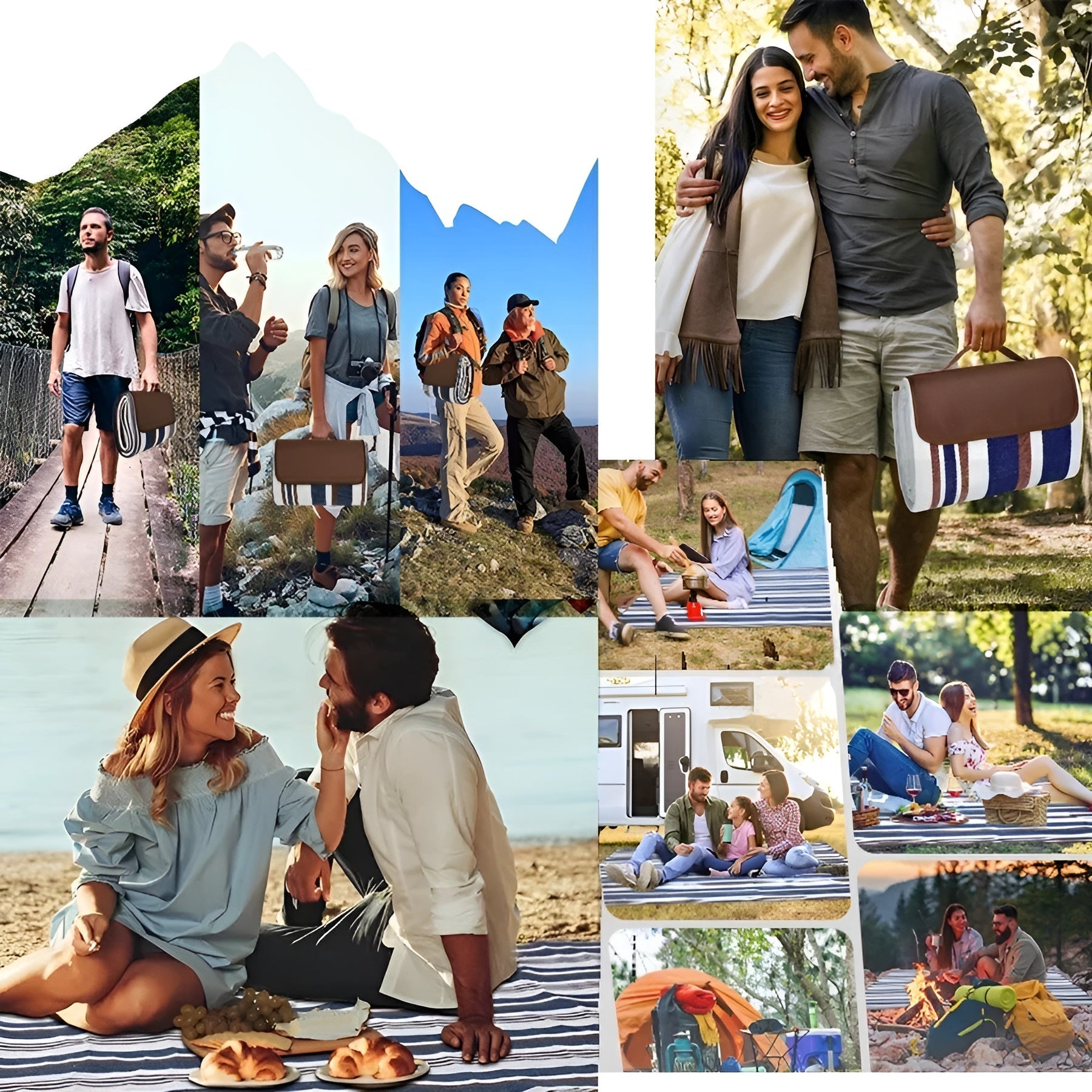 Uteteppe For Piknik Og Strand - Ekstra Stort Og Kompakt - For Vår Og Sommer