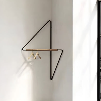 Firkantet Veggkrok I Tre Og Metall – Minimalistisk Klesstativ I Designerstil