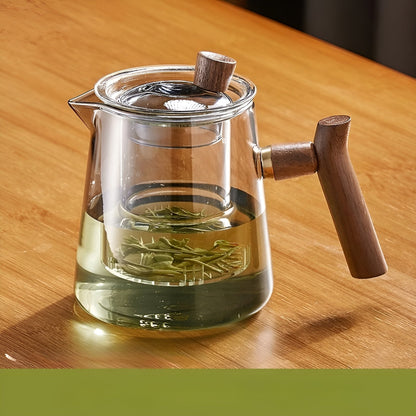 Glasskopp med Trehåndtak – Varmebestandig med Tesil | Perfekt for Hjemmebruk