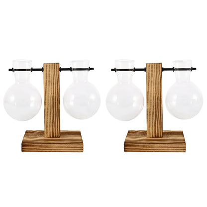 Rinella – Glassvase For Hydroponisk Dyrking Med Stativ I Tre