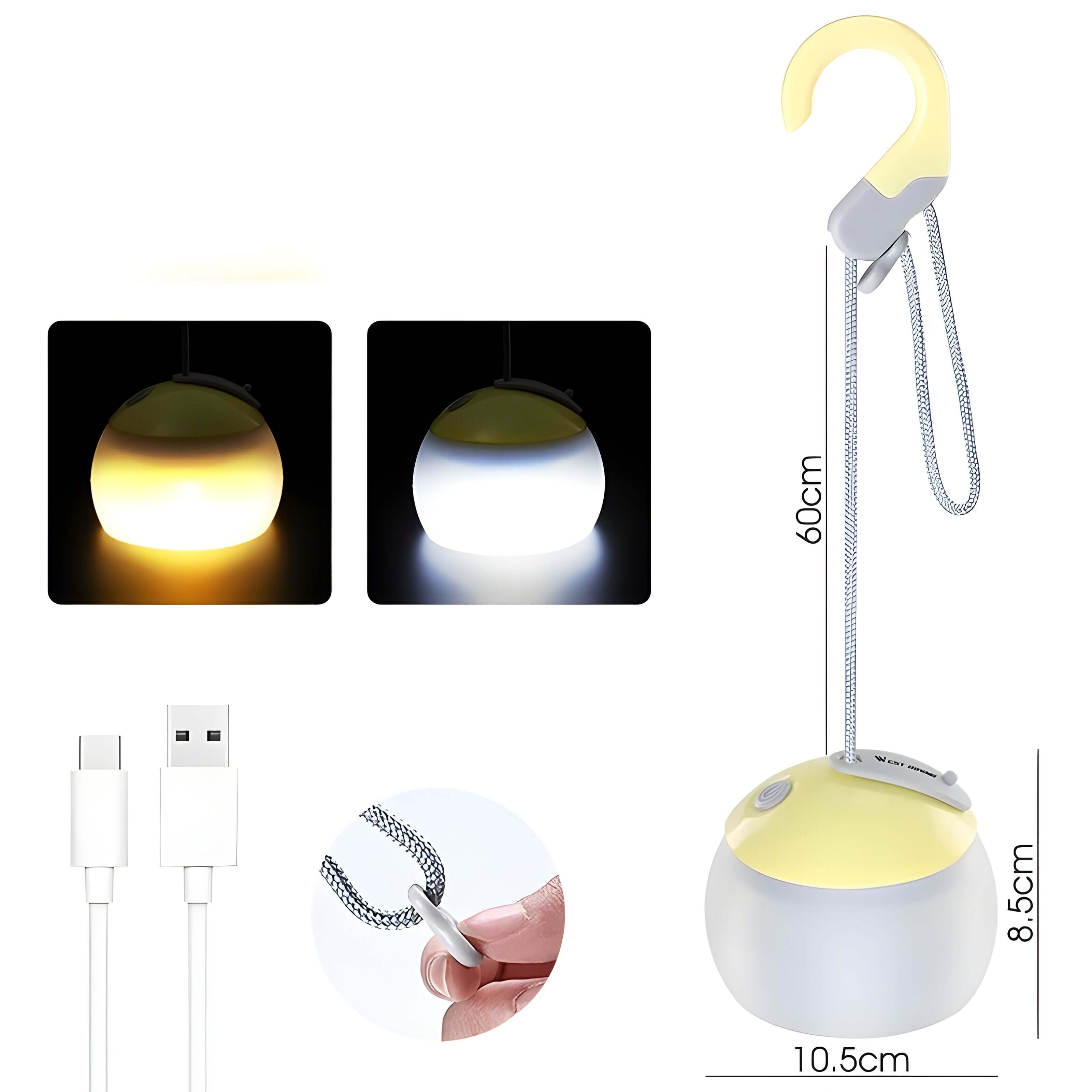 Krona – LED Hengelampe til Camping, Oppladbar