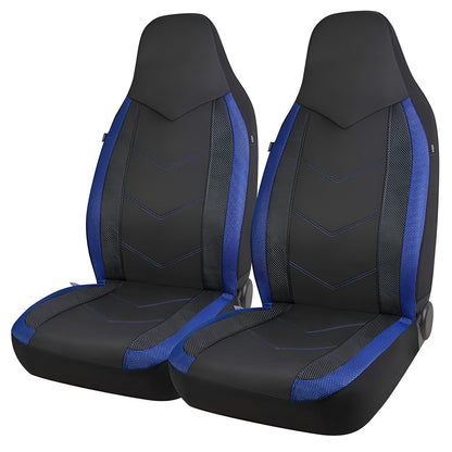 Bilsetetrekk med Høy Rygg – Pustende og Komfortabelt | Sporty Design og Airbag-kompatibel - Blau
