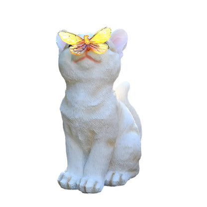 Dyssa - Solcelledrevet Led Hagefigur I Kattedesign