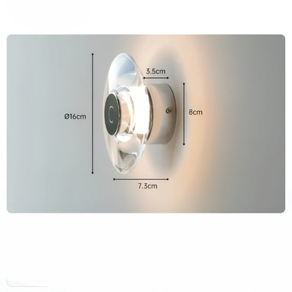 Rund Vegglampe med Krystall – Moderne LED Design | Dekorativ Lampe til Soverom, Stue og Gang
