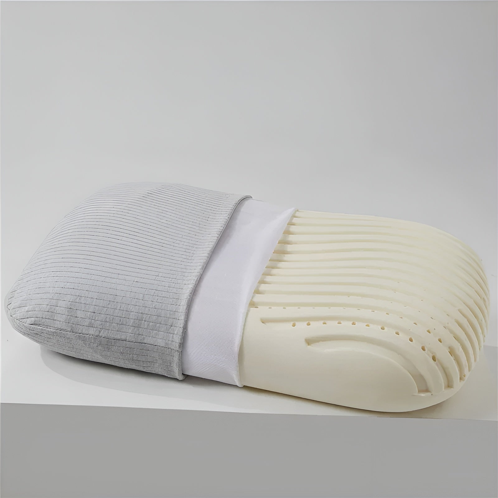 Bomullstrekk til Naturlatexhodepute – Ergonomisk Nakkepute | Pustende og Perfekt for Side- og Ryggsovende