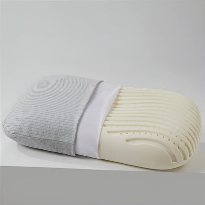 Bomullstrekk til Naturlatexhodepute – Ergonomisk Nakkepute | Pustende og Perfekt for Side- og Ryggsovende
