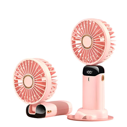 Mini-Handventilator– Wiederaufladbar & Leistungsstarke Kühlung - Rosa - Handventilator