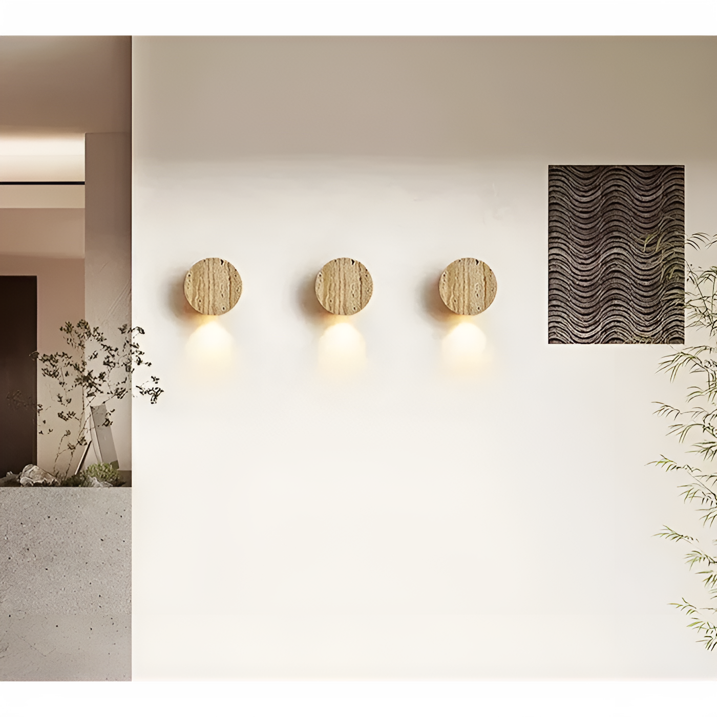 Vegglampe i Naturmarmor – Elegant Naturmateriale og Varmt Lys | Stilfull Innendørsbelysning