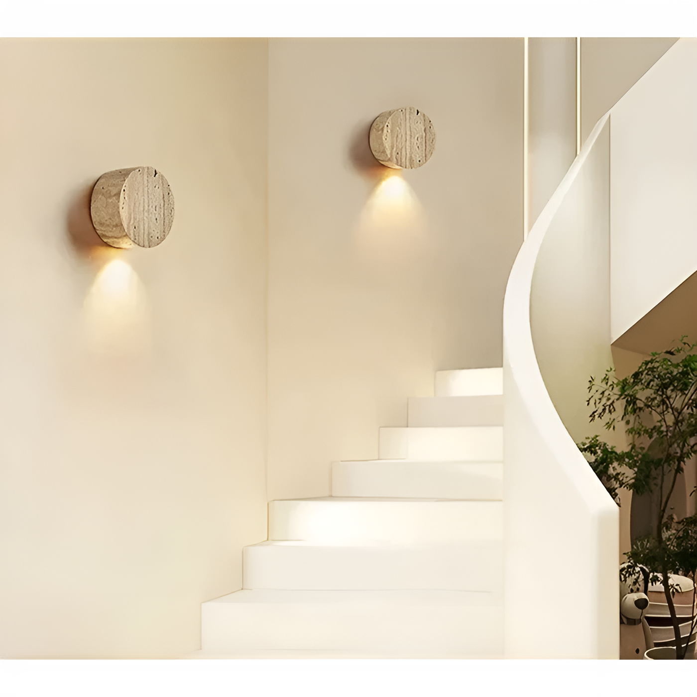 Vegglampe i Naturmarmor – Elegant Naturmateriale og Varmt Lys | Stilfull Innendørsbelysning