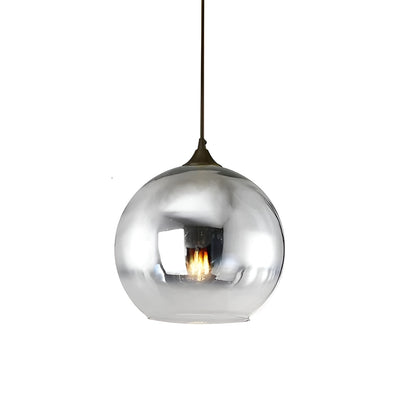 Glasspendel i Industriell Stil – Moderne og Dekorativ | Perfekt for Kjøkken Spisestue og Bar - 8’’ / Sølv / Uten lamper