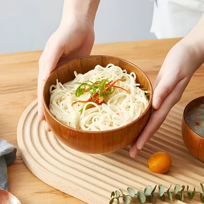 Schale aus Massivholz – Hochwertig und Hitzebeständig | Perfekt für Reis Suppe Salat und Camping - Schüsseln