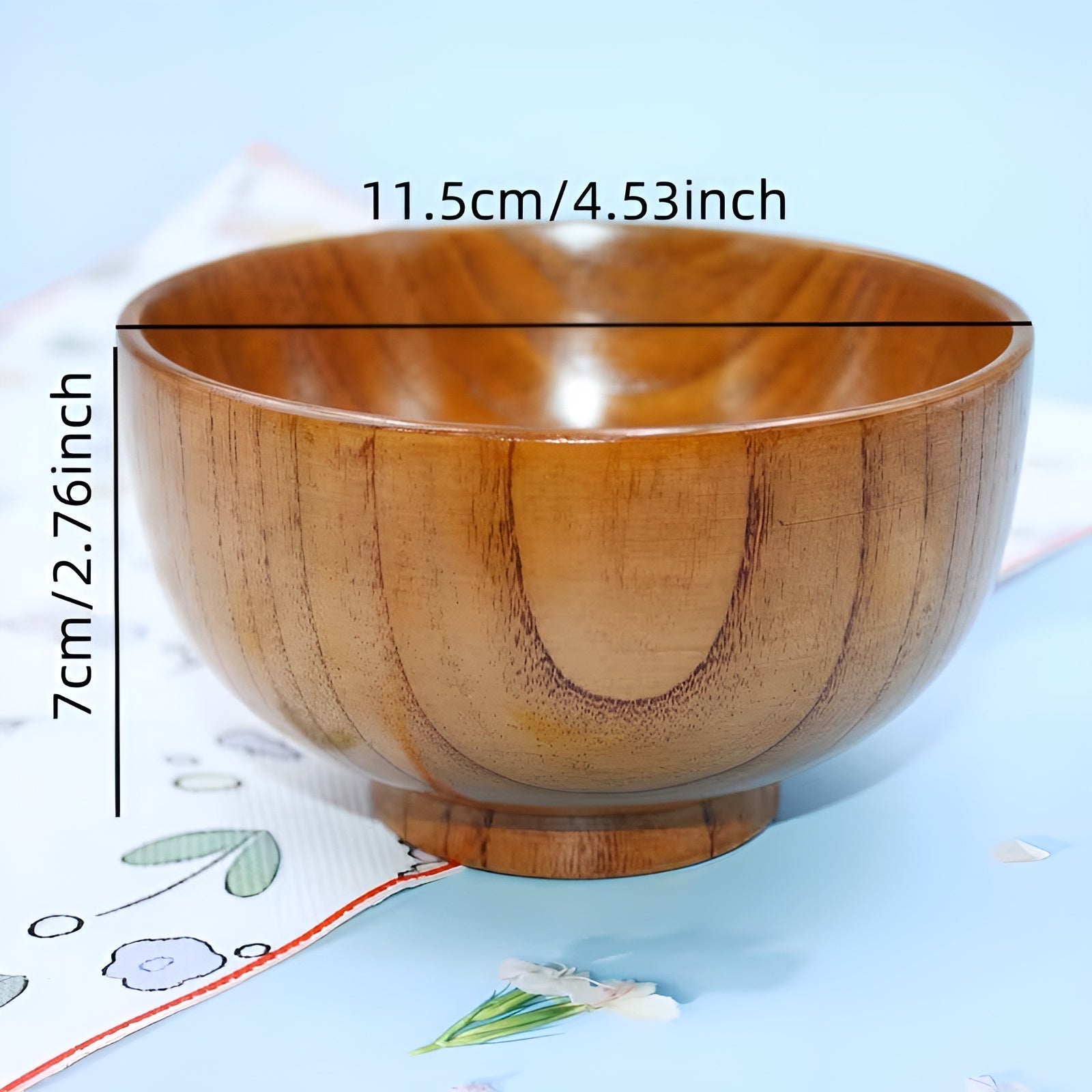 Schale aus Massivholz – Hochwertig und Hitzebeständig | Perfekt für Reis Suppe Salat und Camping - M - Schüsseln