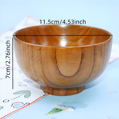 Schale aus Massivholz – Hochwertig und Hitzebeständig | Perfekt für Reis Suppe Salat und Camping - M - Schüsseln