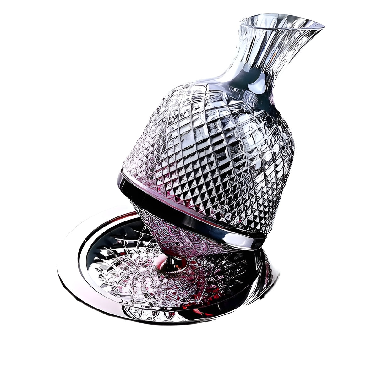 Kristallglas-Karaffe – 360° Drehbar und Elegant | 1,5 L Wein- und Getränkespender - Karafler