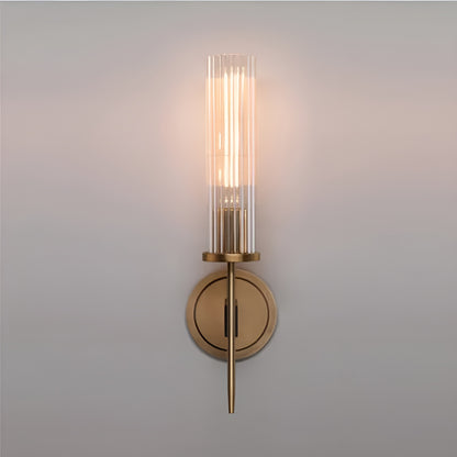 Vegglampe i Kobber – Elegant med Rillet Glass | Perfekt for Stemningsfull Belysning