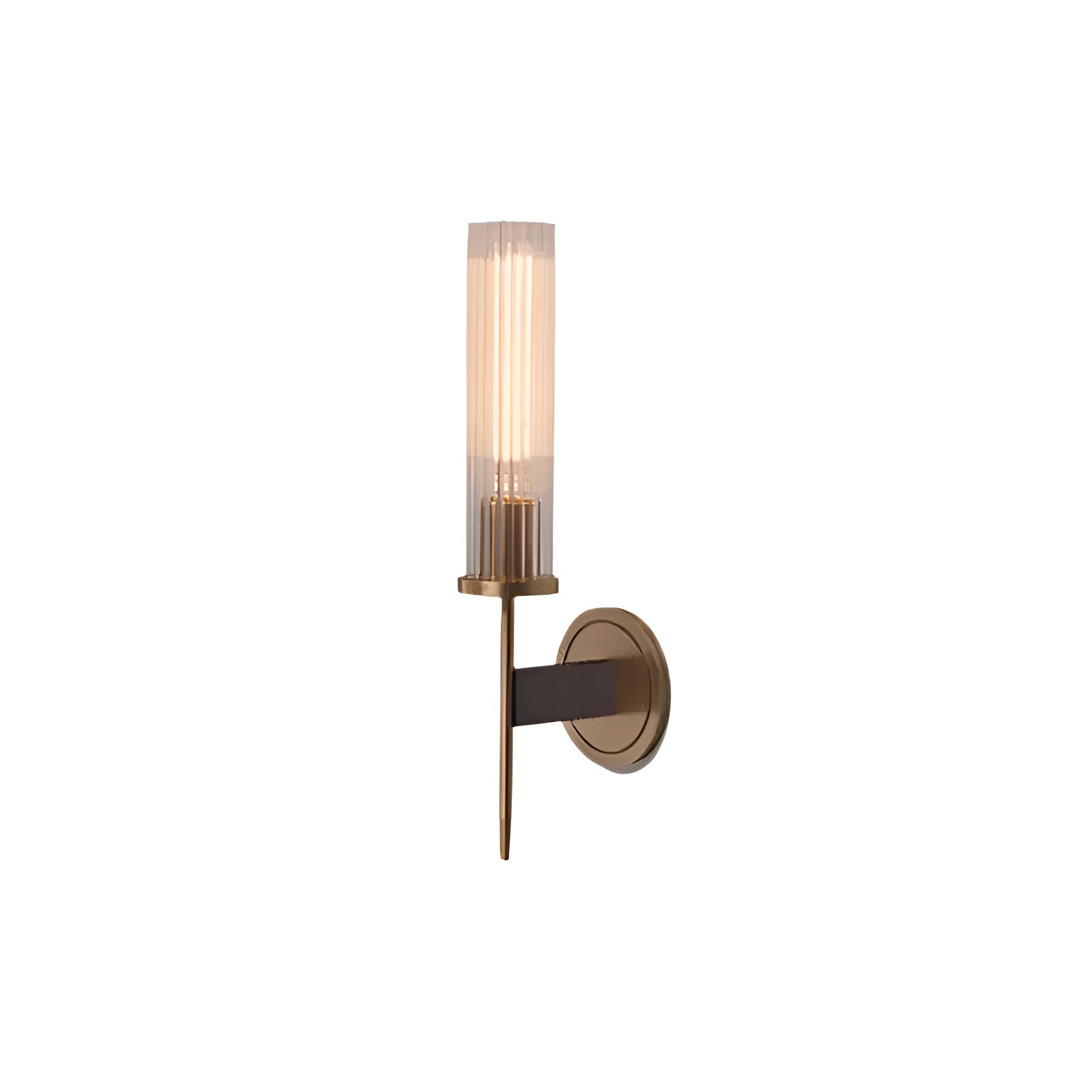 Vegglampe i Kobber – Elegant med Rillet Glass | Perfekt for Stemningsfull Belysning