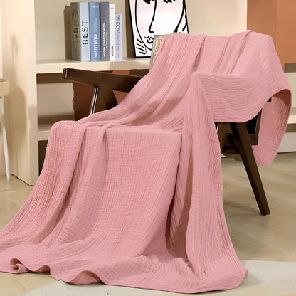 Sansoti Mykt Muslinpledd – Rundt Design, Lett Bomull | Varmt og Mykt til Stue og Soverom