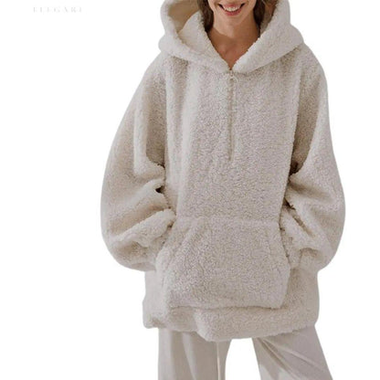 Vikki – Varm og Koselig Fuzzy Fleece-hettegenser
