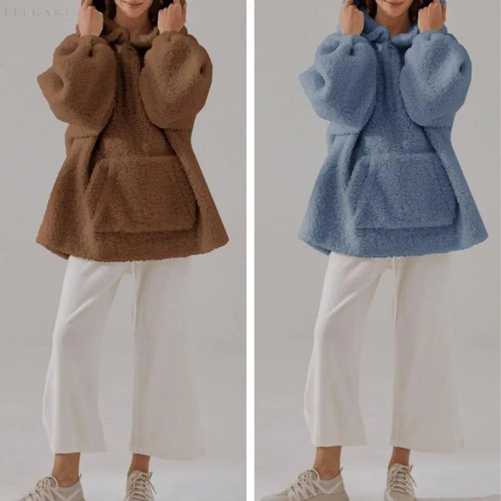 Vikki – Varm og Koselig Fuzzy Fleece-hettegenser