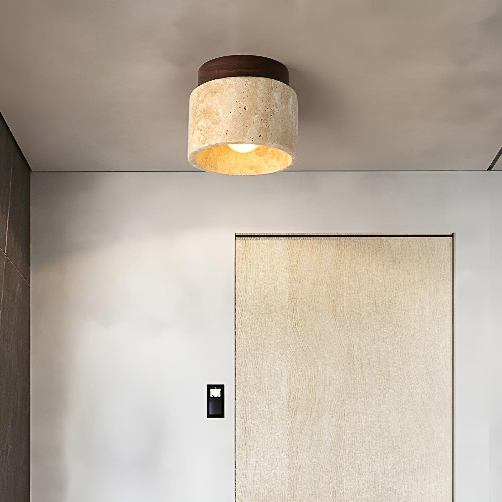 Bilde av Lumistone - Wabi Sabi Gul Japansk Taklampe i Marmor fra Velisse